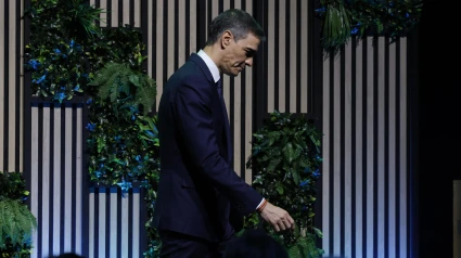 El presidente del Gobierno, Pedro Sánchez durante el acto 'Hacia una construcción industrializada', en la 8ª edición de la Feria del sector de la edificación y la construcción REBUILD