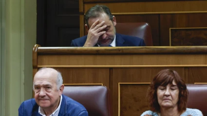 Ábalos en su escaño del Grupo Mixto en el Congreso