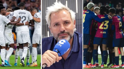 Jugadores del Real Madrid y Barcelona y Santi Cañizares